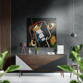 Picasso Style Brushed Aluminium Dibond Wall Art.